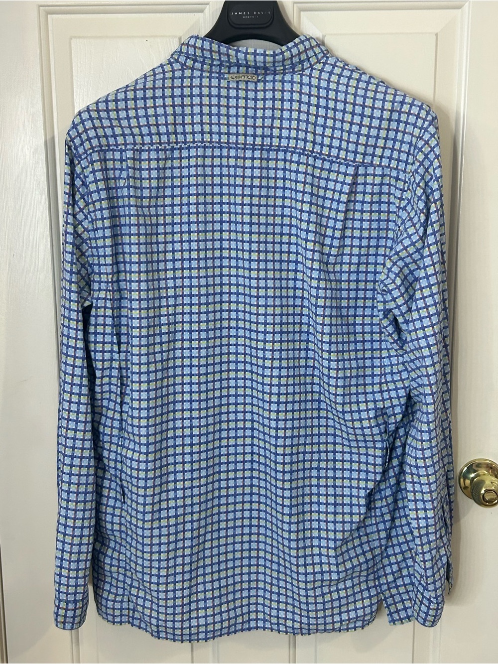 ExOfficio Insect Shield Plaid Button Up Shirt XL Long Sleeve Outdoor Hiking Fish - Picture 3 of 8